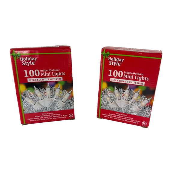 2 Boxes Mini Christmas Lights, Clear Bulbs, White Wire, 40ft Total Holiday Decor - Picture 8 of 8